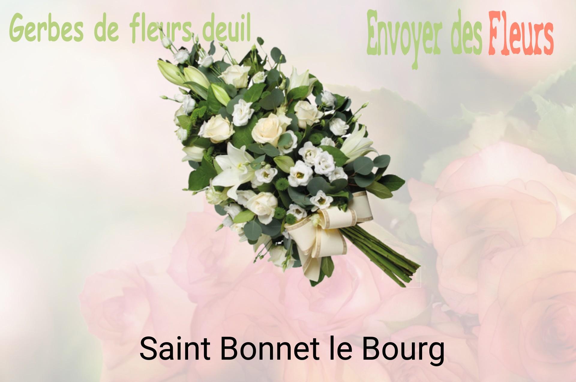 Gerbe de fleurs de deuil livrée à Saint-Bonnet-le-Bourg